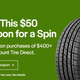 $50 off $400 Tire Purchase | Discount Tire Direct via eBay | Promo code PUMPEDUP. Stacks with manufacturer rebates.